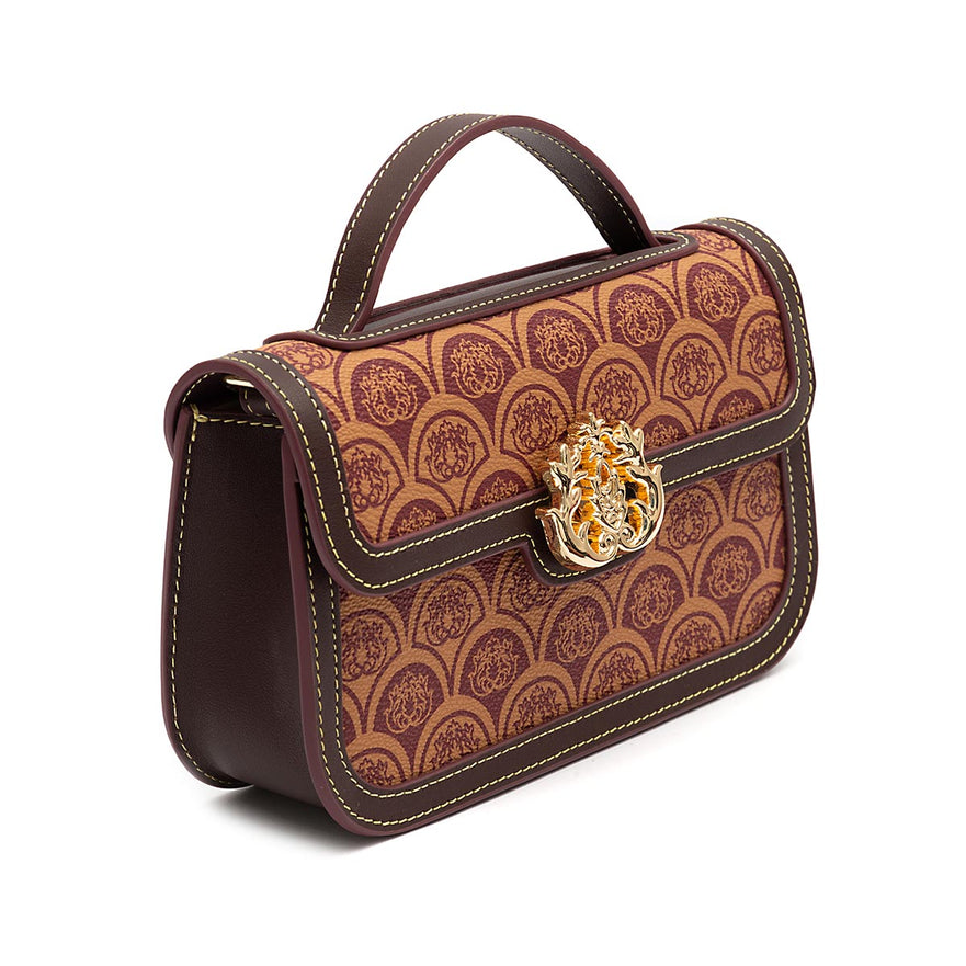 BOLSA BAGUETE SIRENA MÉDIA  MONOGRAMA CANVAS CARAMELO