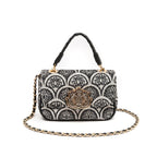 BOLSA MINI  BAGUETE SIRENA JACQUARD PRETO