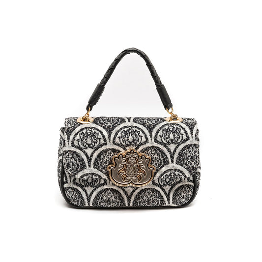 BOLSA MINI  BAGUETE SIRENA JACQUARD PRETO