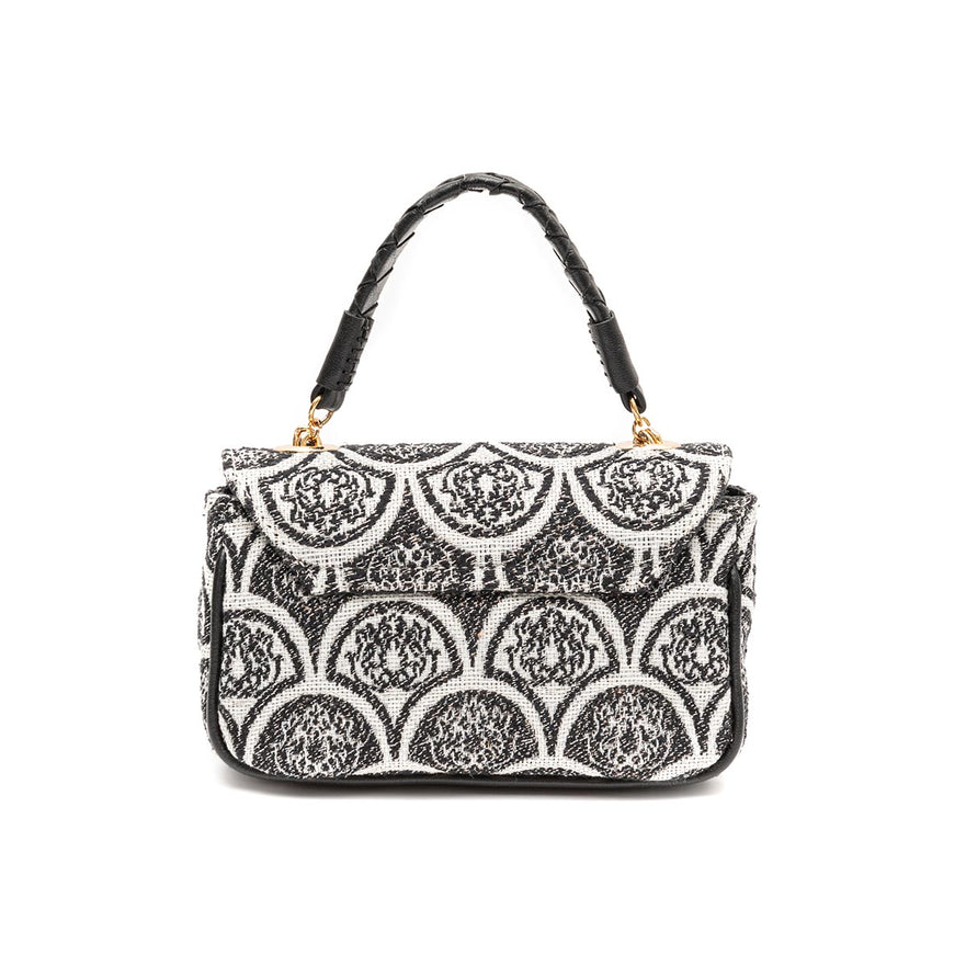 BOLSA MINI  BAGUETE SIRENA JACQUARD PRETO