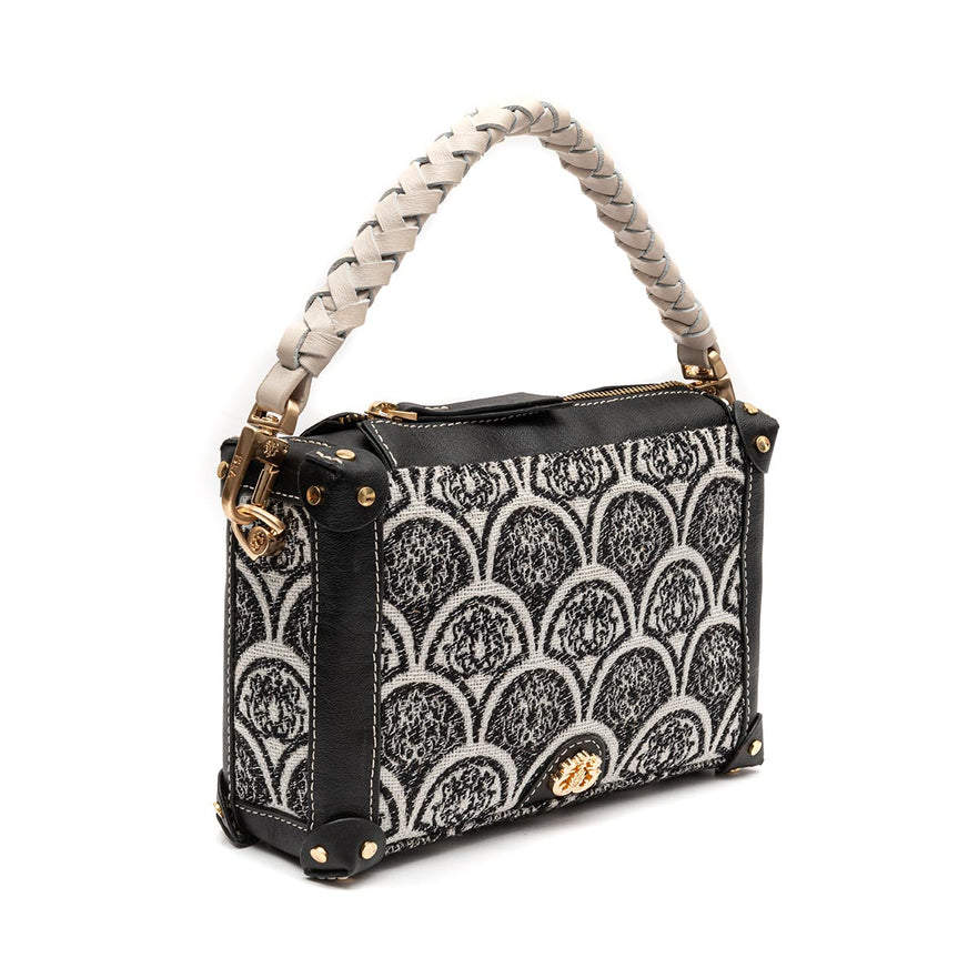 BOLSA TRUNK SIRENA PEQUENA JACQUARD PRETO