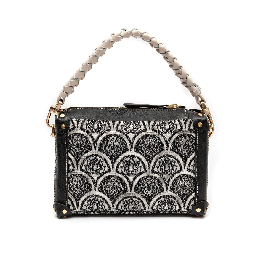 BOLSA TRUNK SIRENA PEQUENA JACQUARD PRETO