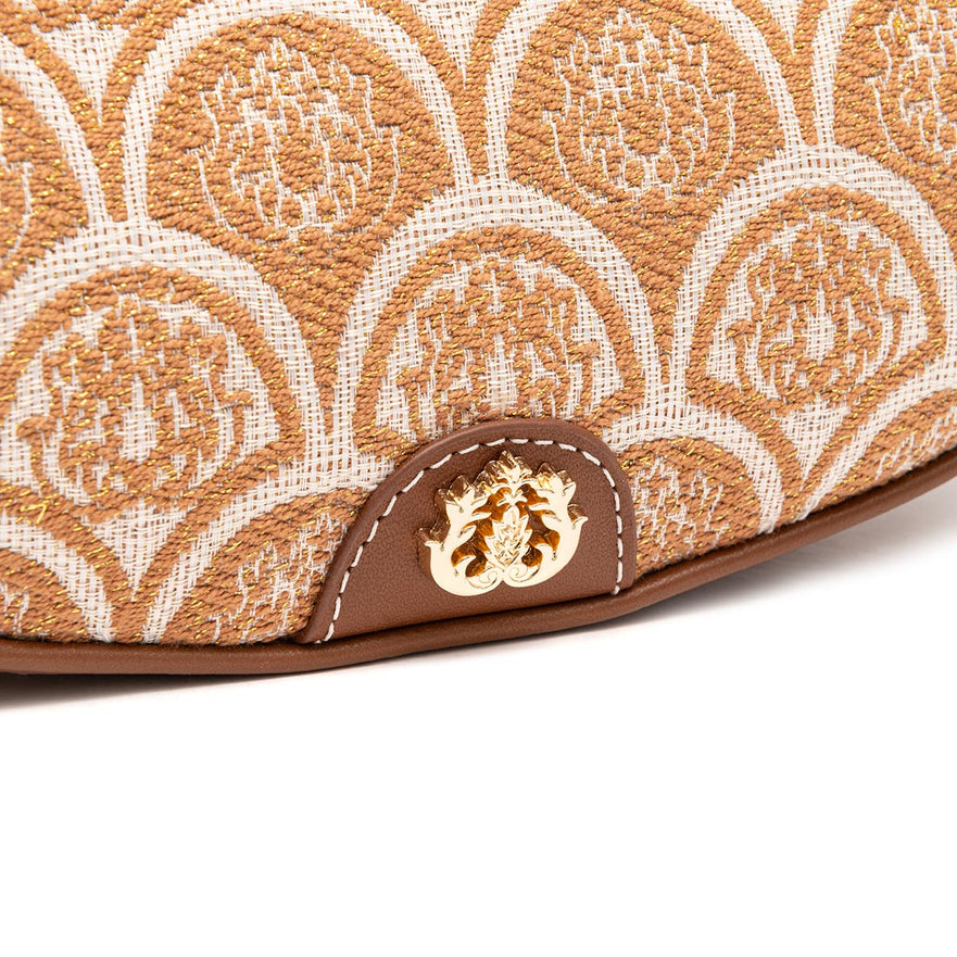 BOLSA HOBO SIRENA PEQUENA JACQUARD CARAMELO