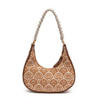 BOLSA HOBO SIRENA PEQUENA JACQUARD CARAMELO