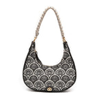 BOLSA HOBO SIRENA PEQUENA JACQUARD PRETO