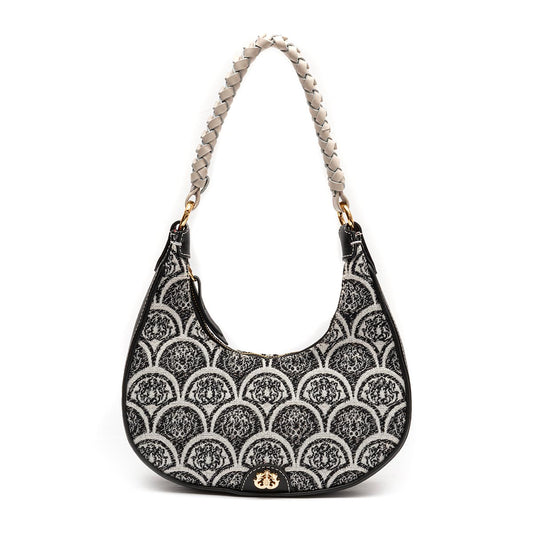 BOLSA HOBO SIRENA PEQUENA JACQUARD PRETO