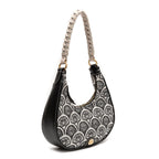 BOLSA HOBO SIRENA PEQUENA JACQUARD PRETO