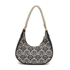 BOLSA HOBO SIRENA PEQUENA JACQUARD PRETO