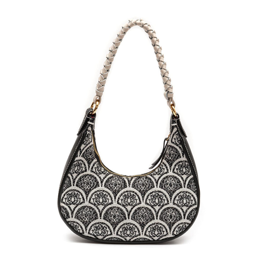 BOLSA HOBO SIRENA PEQUENA JACQUARD PRETO