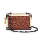 BOLSA CLUTCH  TRUNK SIRENA PEQUENA MONOGRAMA CANVAS CARAMELO