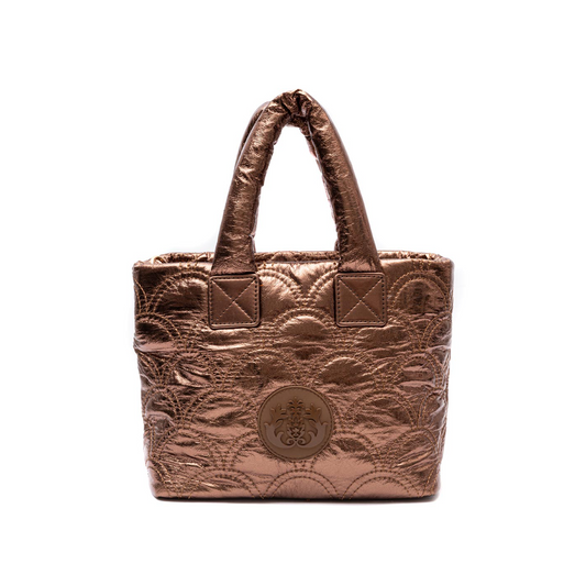 BOLSA TOTE PUFFER MINI NYLON  BRONZE