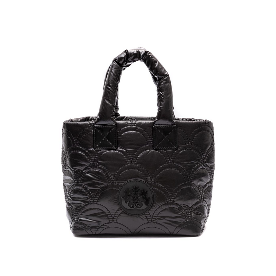 BOLSA TOTE PUFFER PEQUENA  NYLON PRETO
