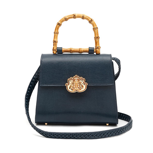 BOLSA TOP HANDLE MÉDIA COURO CAVIAR NOITE