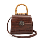 BOLSA TOP HANDLE MÉDIA COURO MAXI CROCO PINHÃO