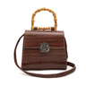 BOLSA TOP HANDLE MÉDIA COURO MAXI CROCO PINHÃO