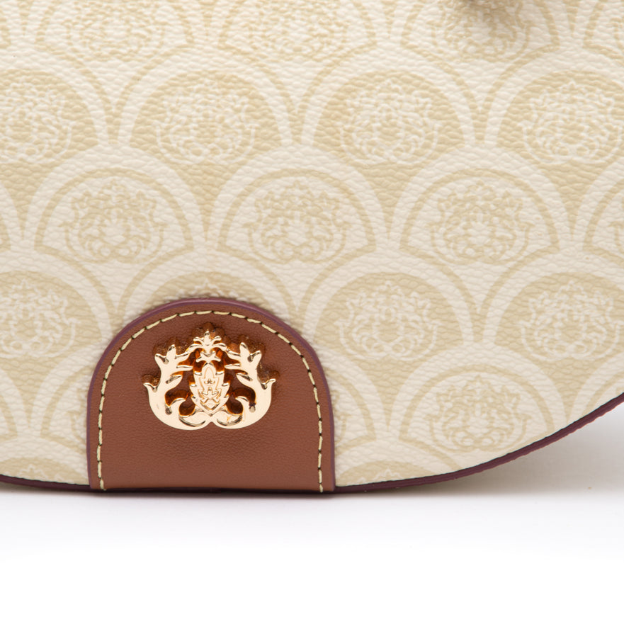 BOLSA HOBO SIRENA MÉDIA MONOGRAMA  CANVAS CREME